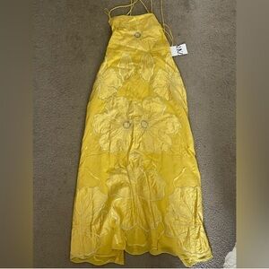 Zara Yellow Floral Midi Dress